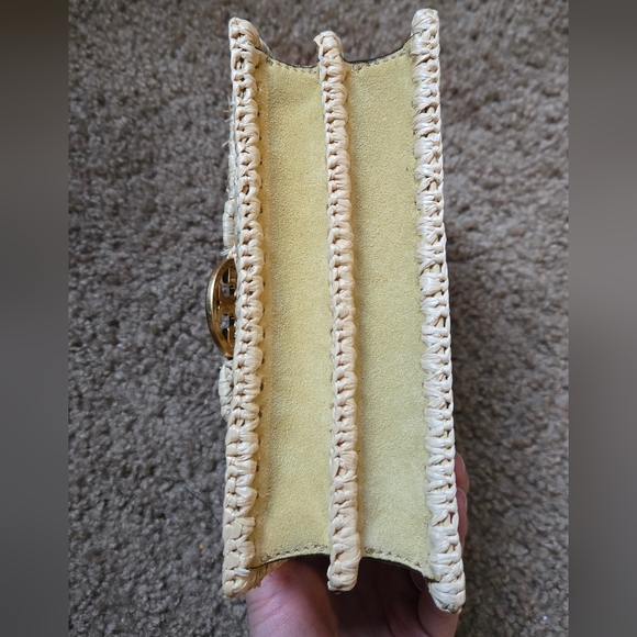 Tory Burch Mini Miller Raffia Shoulder Bag in Beeswax - Picture 2 of 12